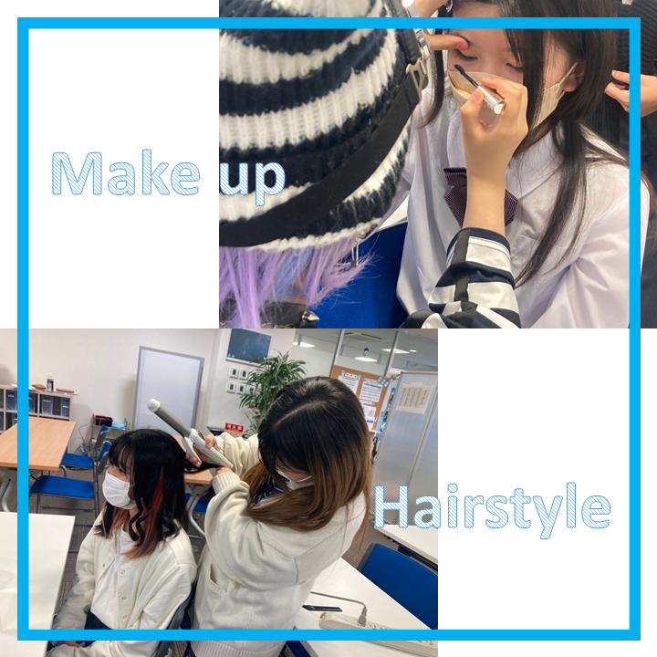 メイクだけでなく、ヘアアレンジ、写真撮影まで行いました