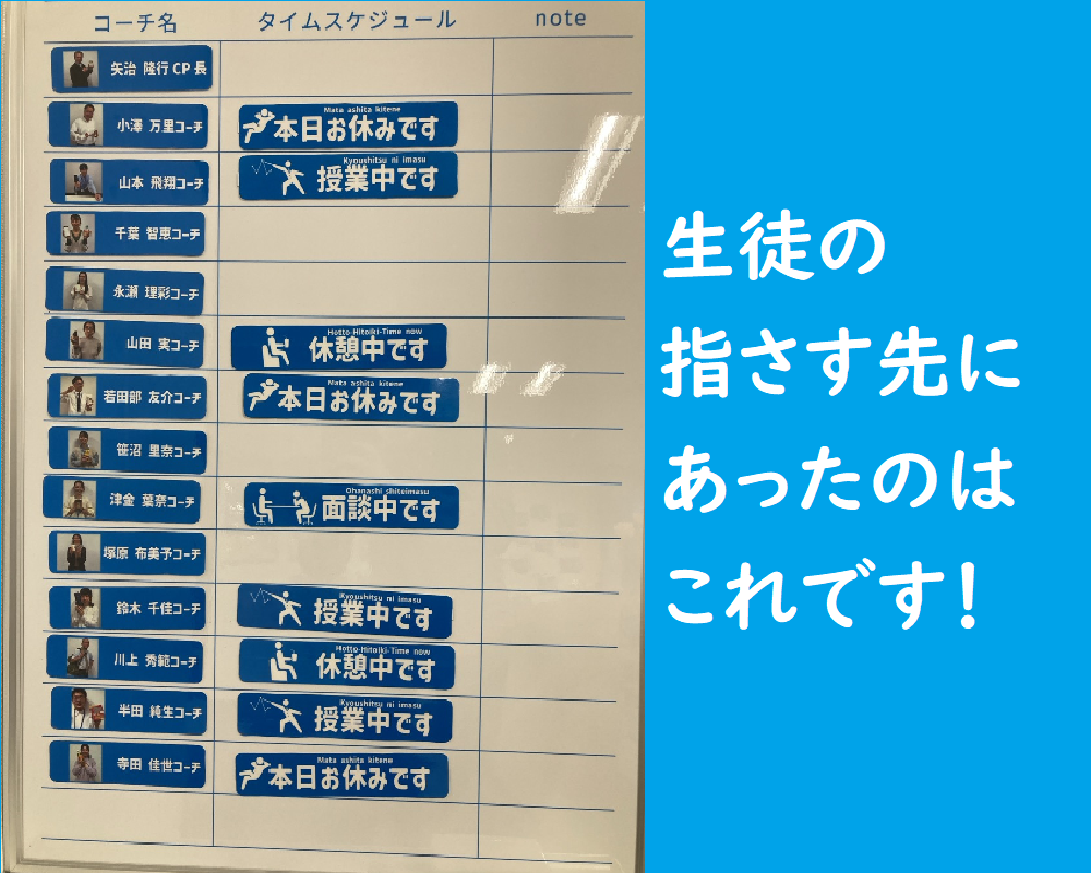 コーチの居場所をより正確に、そして一目で把握できるようになりました